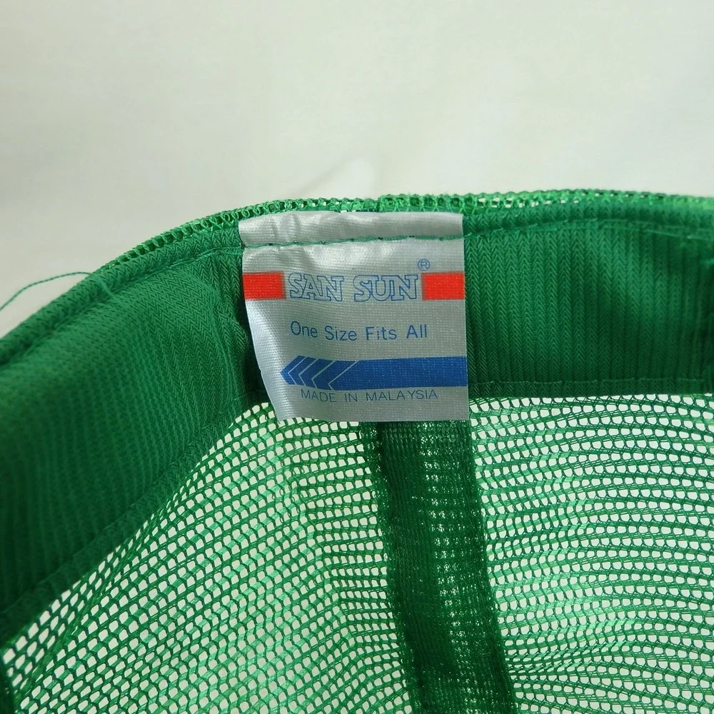 Vintage San Sun Mesh Trucker Hat Green Washington Town Mutual Snapback Mesh Cap - Picture 8 of 10